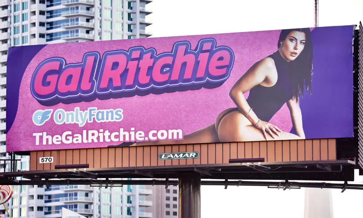 Gal Ritchie Unveils New Las Vegas Billboard for Website & OnlyFans