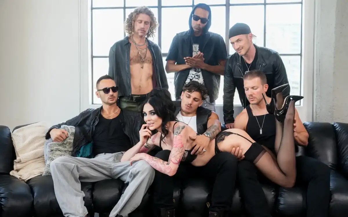 Charlotte Sins Performs Her 1st Gangbang for Adult Time