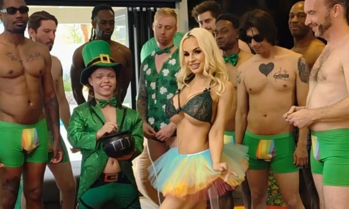 Bad Bella's St. Patrick's Day Gangbang Clip on OnlyFans and Fansly
